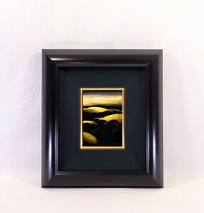 真作 アイベン・アール 2000年油彩「Golden Meadows」画寸 13cm×18cm 木や森林をモチーフに幻想的で静寂感に包まれる アイヴァンド 8580