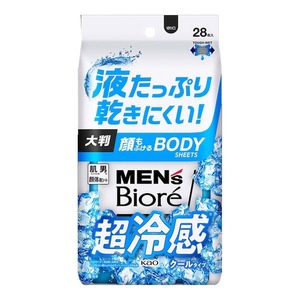 花王　メンズビオレ　顔もふけるボディシート　クールタイプ　28枚　10個セット 送料無料