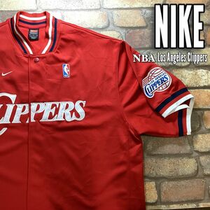 ★本場USA直輸入★正規品★【NIKE TIME ナイキ】NBA クリッパーズ 豪華アップリケ ウォームアップジャージ【超BIG!! L】赤 ♯83 K3-340