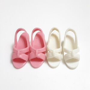 即決 リカちゃん ジェニー momoko サンダル パンプス 靴 シューズ ピンク ホワイト 白 人形用 タカラ