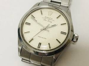 ROLEX ロレックス Air King エアーキング5500 Cal.1530ハック無し 2258XXX 1967年 ヴィンテージ メンズ腕時計稼働品レア梨地タイプダイヤル