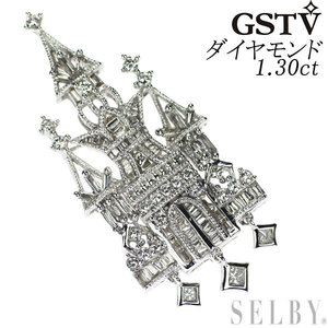 GSTV K18WG ダイヤモンド ペンダントトップ 1.30ct 城 最終 出品6週目 SELBY