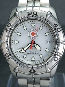 青少年赤十字 75周年モデル CITIZEN シチズン エコドライブ 7873-L16371 アナログ ソーラー 腕時計 グレー文字盤 カレンダー メタルベルト