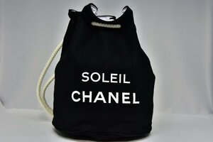 鑑定済 極美品 シャネル 巾着バッグ SOLEIL ショルダーバッグ ブラック CHANEL レディース 即日配送 K297-62