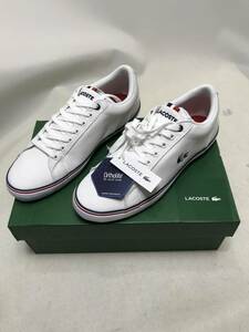 Lacoste ラコステ シューズ スニーカー 白 ネイビー ライン 未使用品 CAM0148 21G 41A 26センチ USA8.5 UK7.5