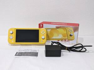 【10435】1円 Nintendo Switch Lite 任天堂 ニンテンドー スイッチ ライト 本体 イエロー 黄色 HDH-001 アダプター・箱付 ゲーム機 通電〇