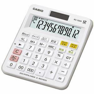 【新品】カシオ計算機 CASIO チェック検算電卓 ミニジャストタイプ12桁 MJ-120W-N