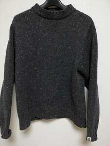 【即決】A BATHING APE 90s vintage mock neck knit S BAPE ビンテージ オールド 初期 ニット セーター