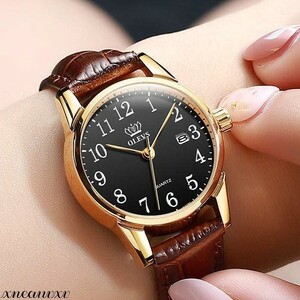 クラシックな 腕時計 ブラック 革ベルト レディース 軽量 クオーツ 防水 カジュアル シンプル おしゃれ アナログ 女性 腕時計 ウォッチ