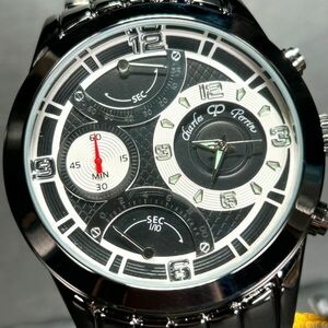 新品 Charles Perrin シャルル・ぺリン CP228GBKSV 腕時計 クオーツ アナログ クロノグラフ レトログラード ステンレススチール ブラック