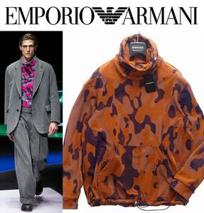 秋冬春85,000円新品EMPORIO ARMANIアルマーニ★ドローコード付タートルネックで着こなしアレンジできるプルオーバー【欧米L＝日本L～XXL】