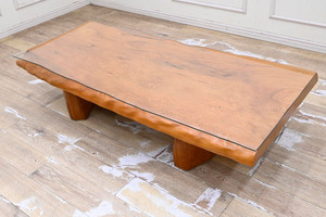 NO41 希少 屋久杉 一枚板 厚6.5cm 総無垢 良質木目 座卓 ローテーブル 座敷机 リビングテーブル 和家具