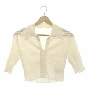 Mame Kurogouchi / マメクロゴウチ | Lace Knitted Top カーディガン | 1 | ホワイト | レディース