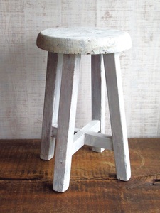 A718　木製　丸椅子　昭和レトロ　古道具