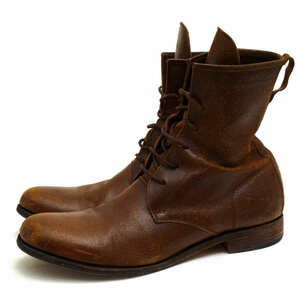 junhashimoto ジュンハシモト レースアップブーツ S23 MIDIUM LENGTH LACED BOOTS 米国ホーウィン社 ホースデストロイレザー waxed heavy h