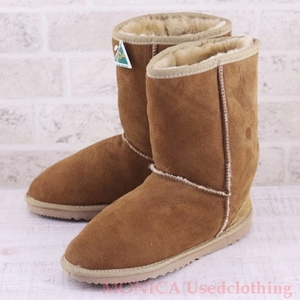 MA419◆オーストラリア製【JUNBO UGG】ビンテージ シープスキンブーツ ムートン レディース 24cm