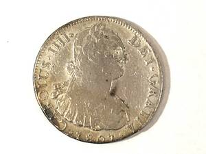 ☆スペイン カルロス4世 8レアル 銀貨 1801年 アンティーク コイン 古銭♪