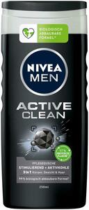 【3本セット】 Nivea Men ニベア メン ソープ Active Clean shower gel 250ml【並行輸入品】
