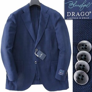 新品 5.8万 ルシック イタリア生地 DRAGO Blue Feel 春夏 ホップサック ジャケット BB6(幅広L) 紺 【J45123】 Le Chic ブレザー メンズ