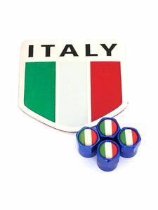 I 青 イタリア 国旗 ステッカー バルブキャップ エンブレム ランボルギーニ Lamborghini アヴェンタドール ガヤルド ムルシエラゴ