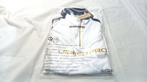 新品　Lサイズ　シマノ　薄汚れ有り　管421DP リミテッドプロ ハーフジップシャツ ショートスリーブ SH-125W リミテッドホワイト L