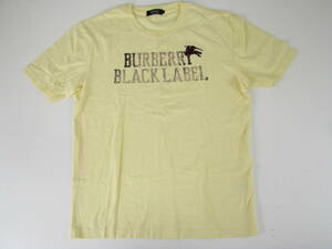バーバリー　ブラックレーベル　Tシャツ　サイズ2　黄色　ロゴ刺繍　BURBERRY BLACK LABEL