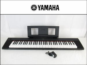 ■美品■YAMAHA/ヤマハ■piaggero/ピアジェーロ■電子キーボード■76鍵盤■譜面台・アダプタ付■ブラック■NP-32■