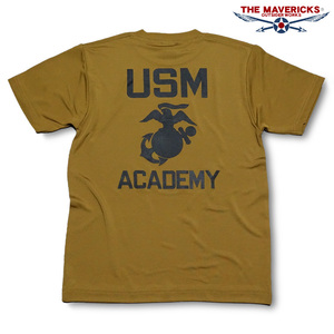 水陸両用 ラッシュガード にも使える メンズ 半袖 XL ドライ Tシャツ USMA マリンアカデミー ミリタリー コヨーテブラウン