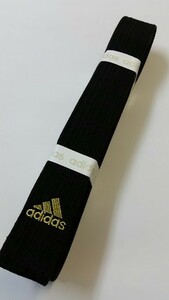adidas アディダス 黒帯 340cm （金糸ロゴ刺繍モデル）新品