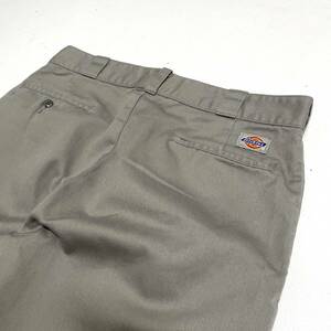 USA古着 90s Dickies 874 ワーク パンツ アメリカ製 メンズ W34 L30 グレー / シルバー チノ ディッキーズ マチ付き 90年代 ヴィンテージ