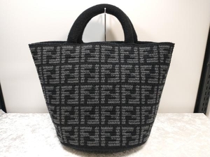 FENDI フェンディ FF ショッピングバッグ トートバッグ ブラック 黒 カシミア 店舗受取可