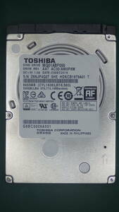TOSHIBA 2.5インチHDD SATA MQ01ABF050 500GB 動作確認済(500047)