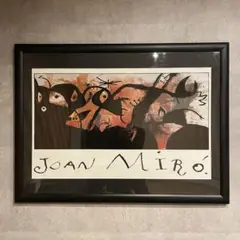 Joan Miro 特大 ビンテージポスター 木製フレーム 絵画 アート