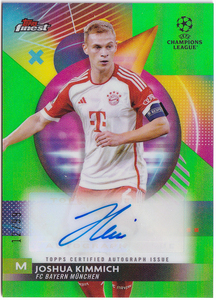 【キミッヒ/Joshua Kimimich】2023-24 Topps Finest UEFA Club Competitions Auto 直筆サイン Neon Green /99