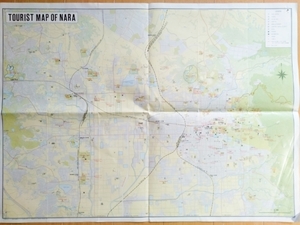 古地図　貴重　30年以上前　1987年　 ツーリスト　マップ　奈良　A2判　英語版　奈良市内図　資料　地理　研究に　