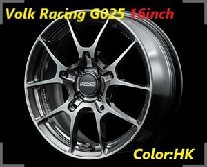 【納期要確認・追加サイズ】Volk Racing G025 SIZE:6.5J-16 +45(F2) PCD:100-4H Color:HK ホイール2本セット