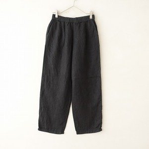 //【染/2022/定価2.2万】エヴァムエヴァ evam eva *linen wide pants*M麻スミクロ墨黒タックゴムイージー(34-2402-10)【52B42】