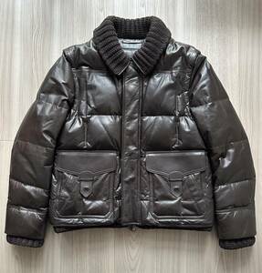 超希少 Berluti Patine Kangaroo Leather Down Jacket ベルルッティ カンガルーレザー パティーヌ ダウンジャケット ベスト 2WAY仕様 