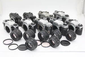 Y1212 ペンタックス Pentax ME Super KM SMC Pentax-M 50mm F1.4 F1.7 F2 など含む フィルムカメラ ボディ9個・レンズ7個セット ジャンク