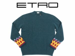 15万新品◆XL◆エトロジャパン◆ファイヤーロッド柄ニット グリーン【ETRO】1円