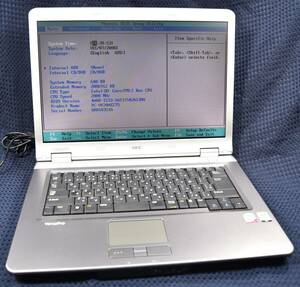 起動確認のみ(ジャンク扱い) NEC VY20AE-5 CPU:Core 2 Duo RAM:2G HDD:無し (管:KP253