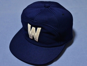 横浜大洋ホエールズ 80年代[カマボコ型]選手支給帽子 マリンブルー ローリングス製 キャップ
