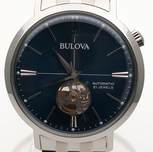 ブローバ　クラシック　96A277　ステンレススチール　ネイビー文字盤　オートマチック　腕時計　BULOVA ◆3109/宮竹店