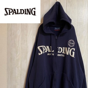 SPALDING★スポルディング★スウェット ロゴ フルジップ パーカー 大きめ★サイズ4L　2-19-1