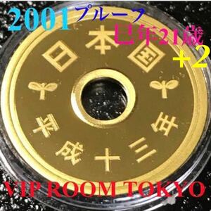 #5円プルーフ黄銅貨 #平成13 年#2001 年 未完 #プルーフ ミントセット開封品 proof mint coin 5円硬貨 カプセル 入 #viproomtokyo