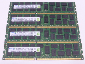 メモリ サーバーパソコン用 低電圧 1.35V Samsung PC3L-12800R(DDR3L-1600R) ECC Registered 8GBx4枚 合計32GB 起動確認済みです⑤