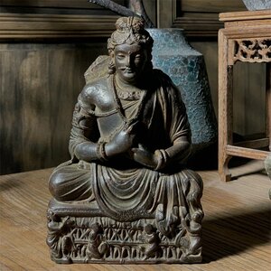 極細工 仏教古美術 仏像 ガンダーラ石仏 Gandhara ガンダーラ美術 石仏 仏像 装飾 置物 装飾 収蔵 コレクションsux003
