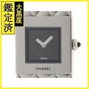 CHANEL　シャネル　マトラッセ　H0009　ステンレス　ブラック文字盤　女性用クオーツ時計【473】