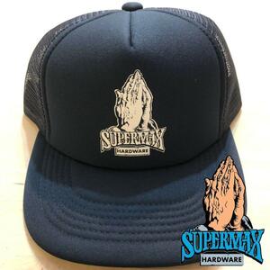 ◎SUPERMAX HARDWARE スーパーマックス ステッカー付 トラッカーネイビーCAP 合掌 ロサンゼルス LA Streetbrand チカーノ Lowrider #7