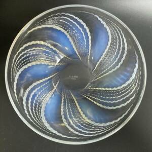 【本人作】R.LALIQUE ルネ・ラリック　花模様　硝子鉢　ボウル「Fleurons」フルロン　オパルセント　1930年　アンティーク